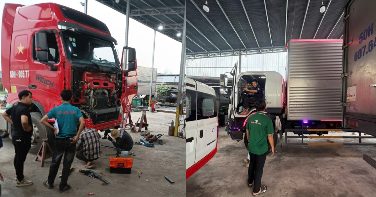 Kỹ thuật viên sửa chữa xe tải